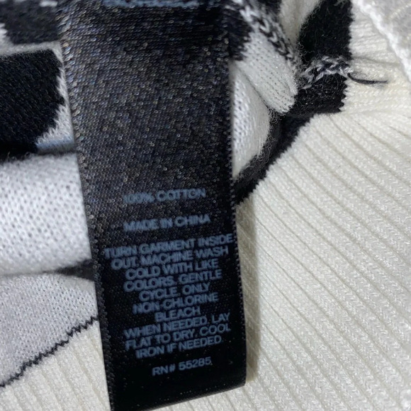 Express Zebra Animal Print Black White Stripes Cotton Pullover Sweater - Picture 6 of 8